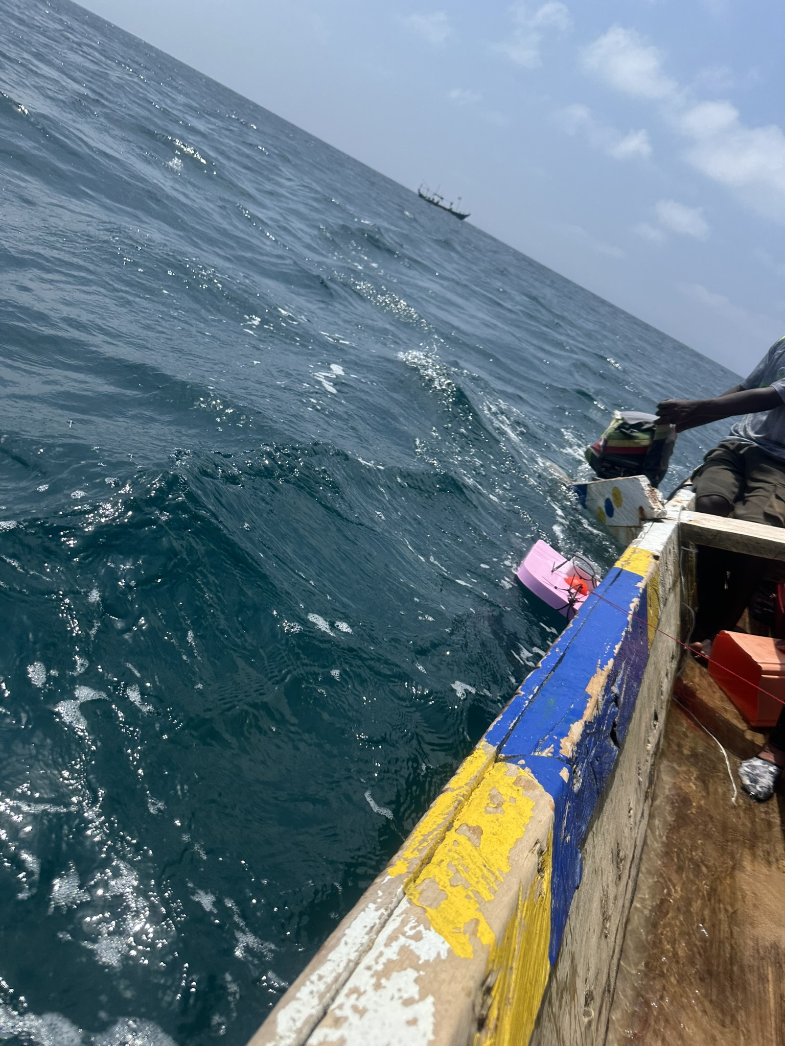 Offshore field survey from a boat along the Ghanaian coast