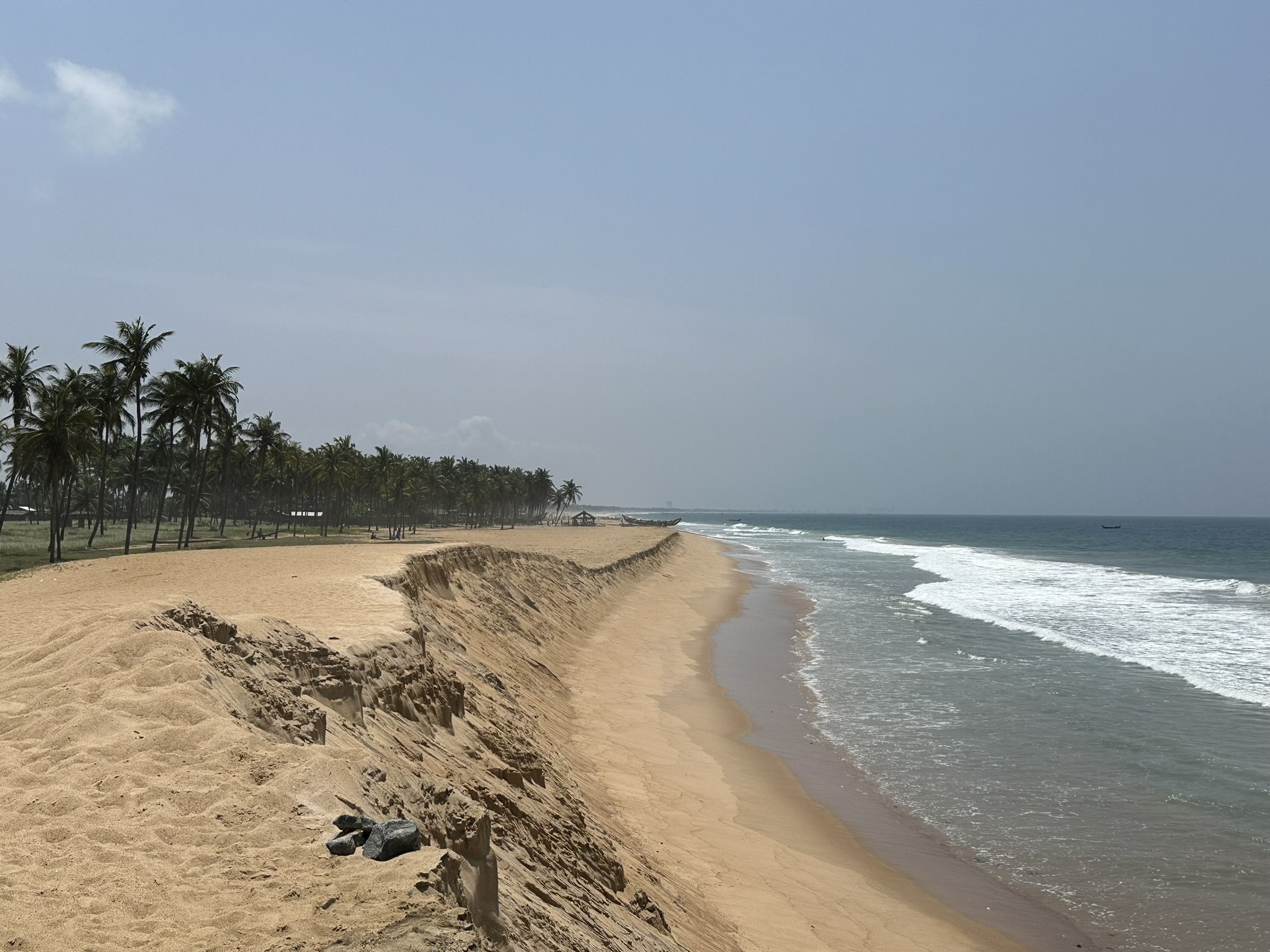 Coastal erosion observed on the Ghanaian coast