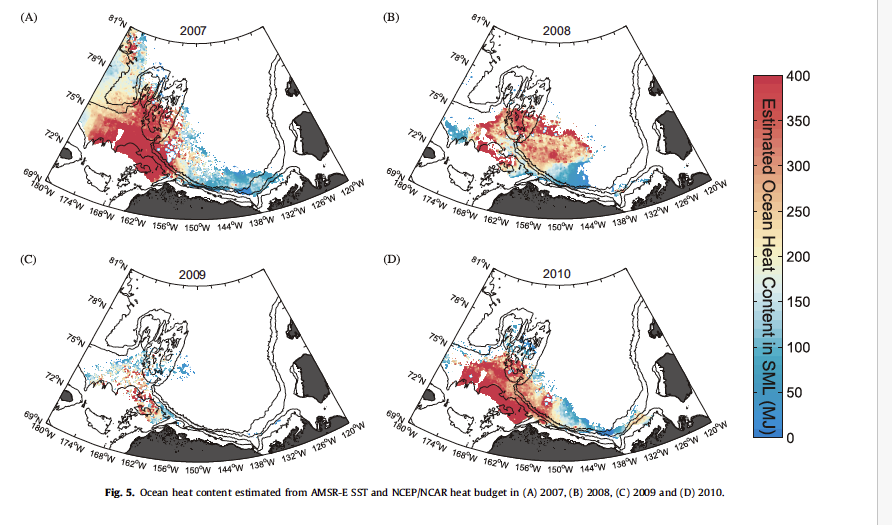 Mizobata et al. 2012 estimated ocean heat content in surface mixed layer